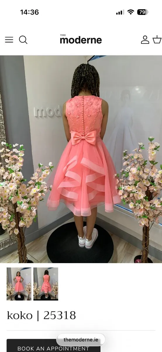 Confirmation Dress - Coral - Image 3