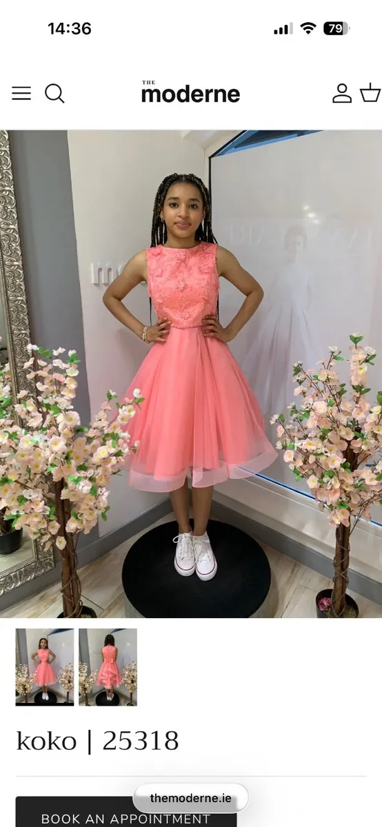 Confirmation Dress - Coral - Image 4