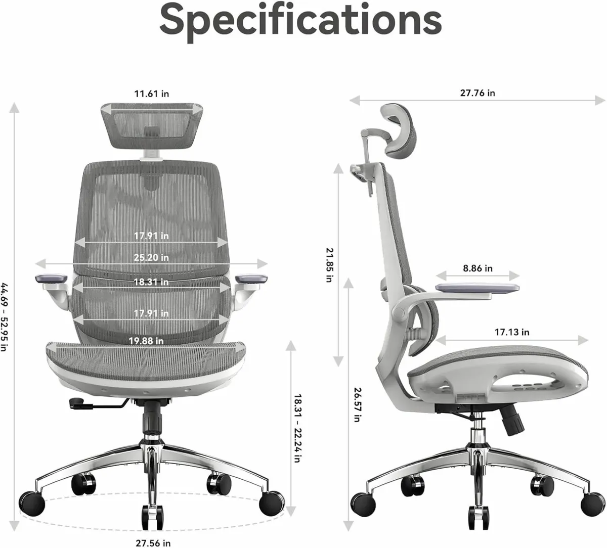 Ergonomic Office Chair Desk 3D Flip-up Armrests - Image 2