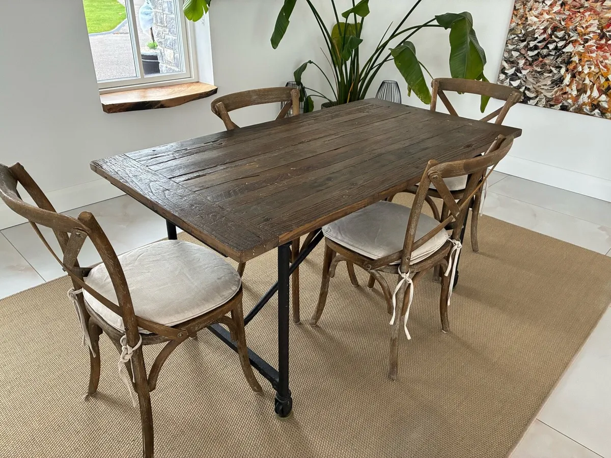 4-6 Seater Restoration Hardware Dining Set - Image 2