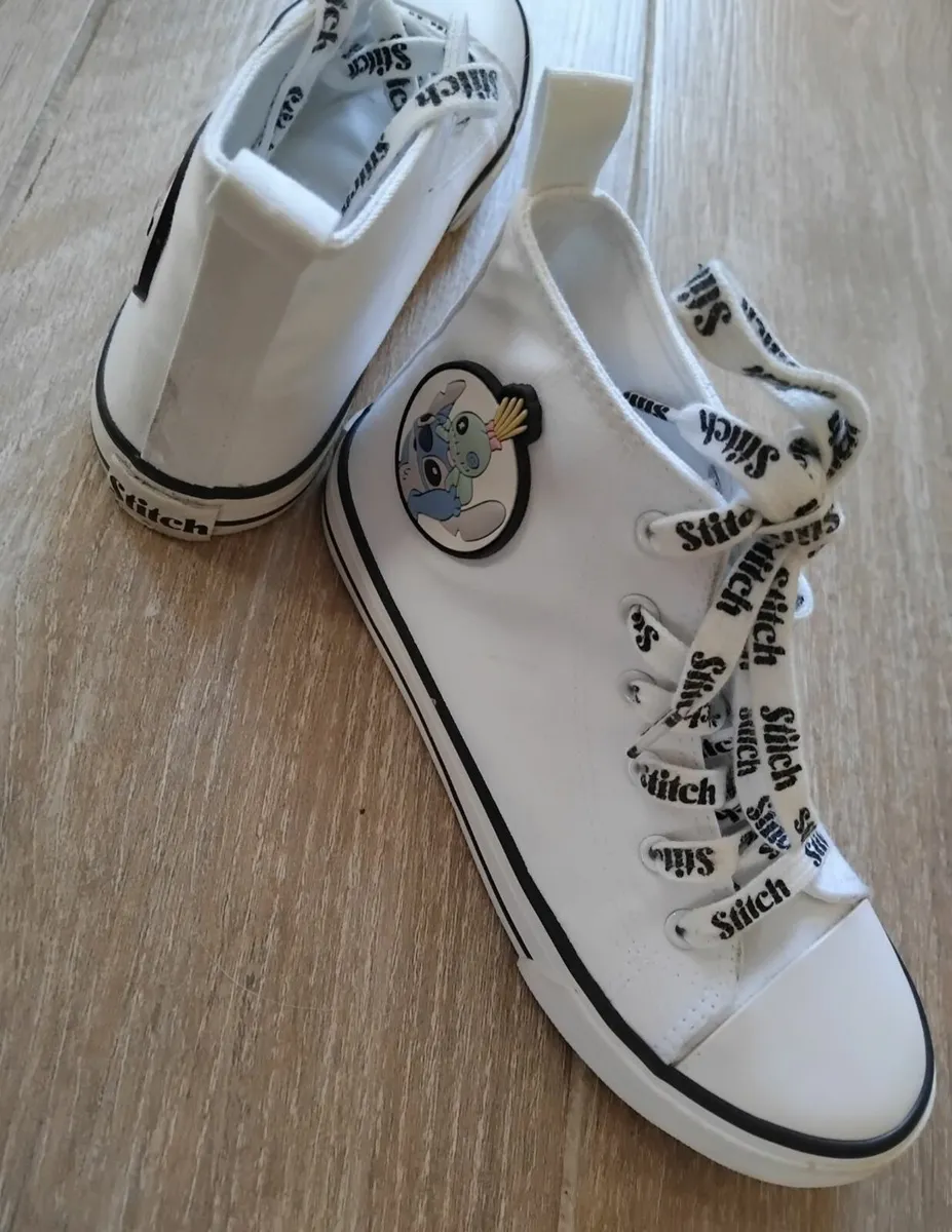 Disney Angel & Stitch Canvas Boots.  UK Size 2. - Image 1
