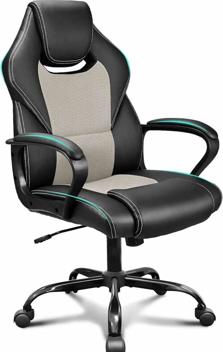 Office Chair, High Back Ergonomic Gaming Grey - Image 1
