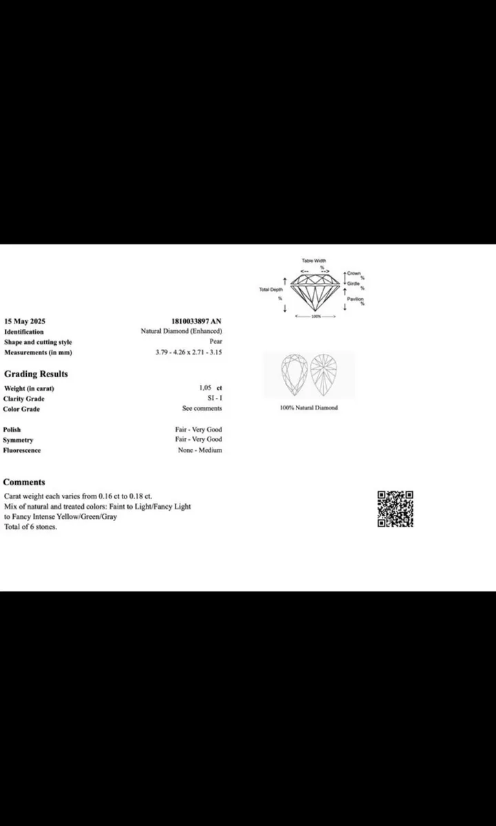 Diamonds 6pcs. 1.05ct - Image 3