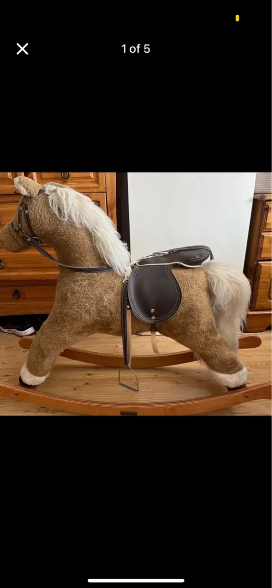 Vintage Plush Rocking Horse-Mamas & Pappas - Image 1