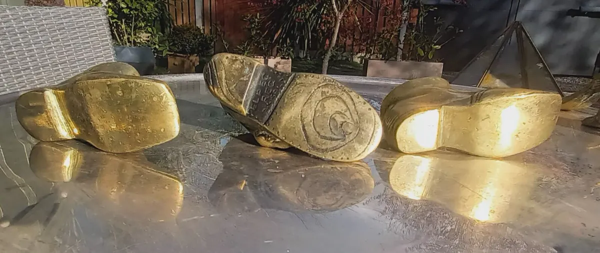 5 brass vintage shoes boots, D18 - Image 3