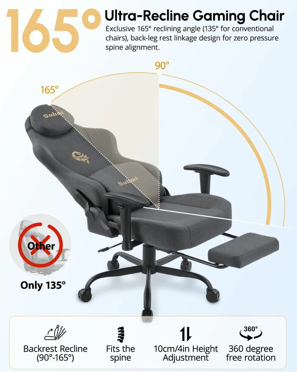 Gaming Chair Ergonomic Computer Lumbar Support - Image 3