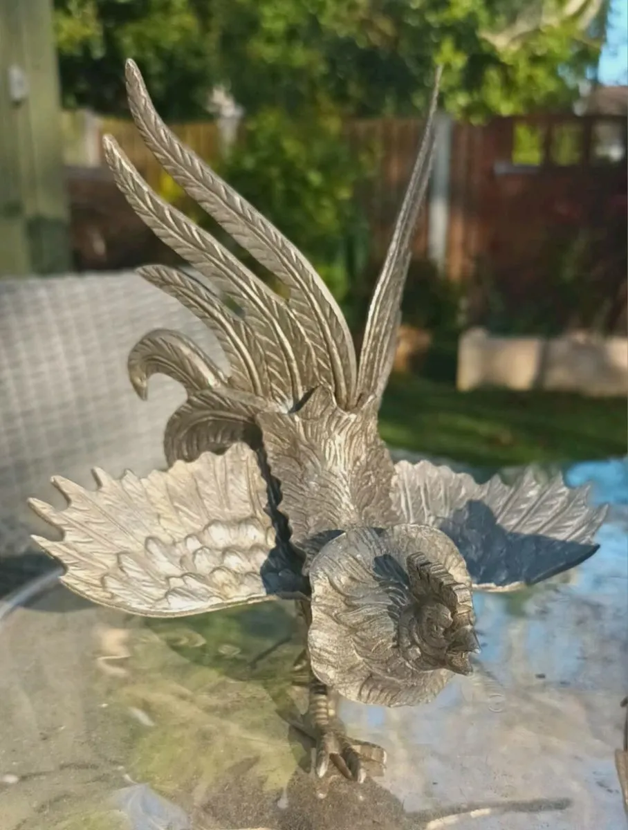 Pair of fighting cocks, pewter, post 6e D18 - Image 4