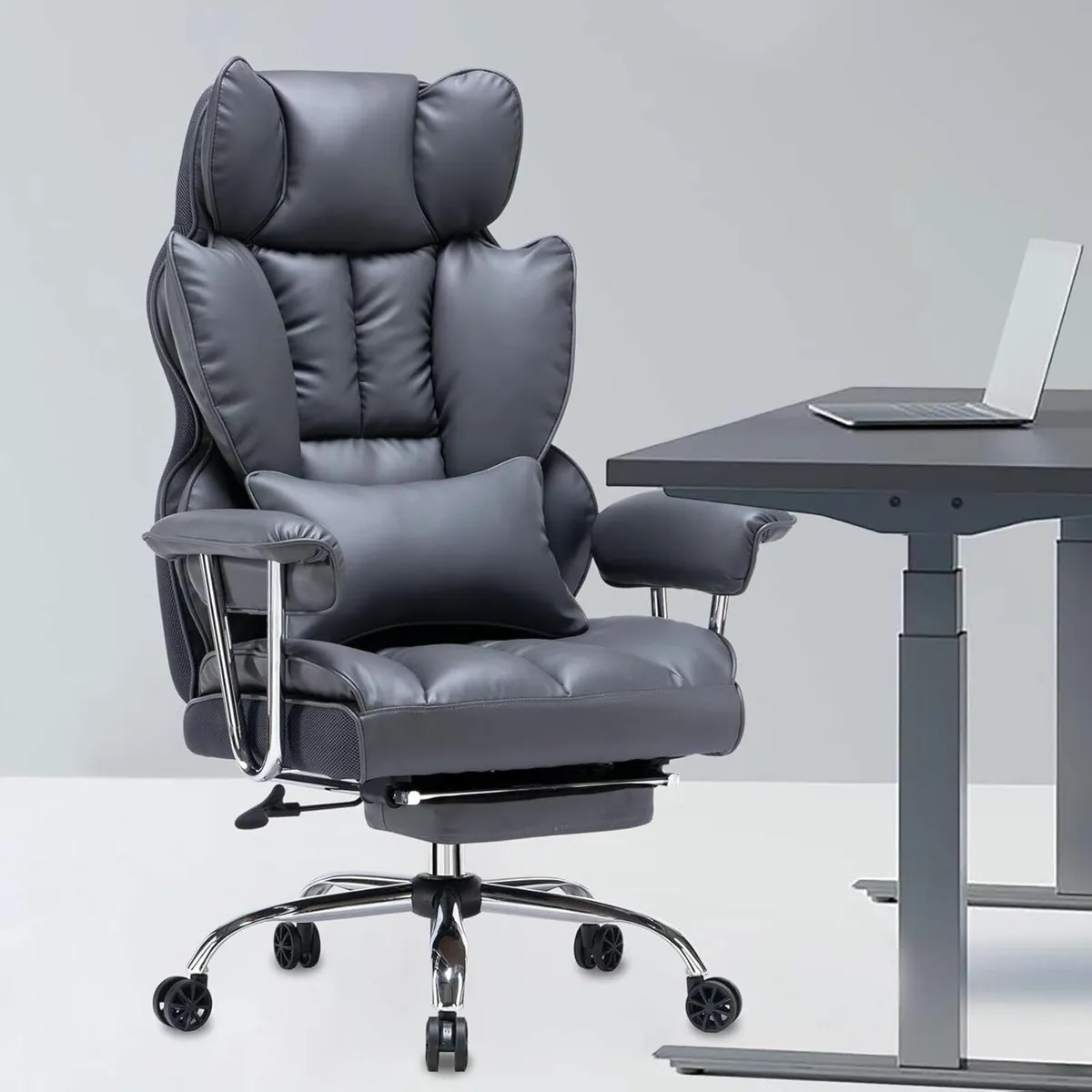 Desk Office Chair Big PU Leather Ergonomic - Image 1