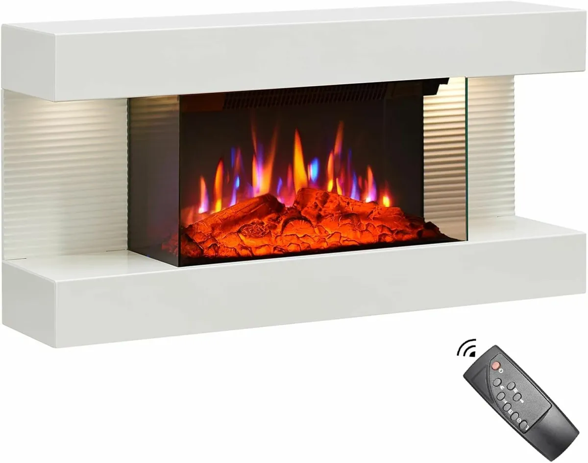 32"/82cm Wall Mounted Fireplace All-in-One - Image 1