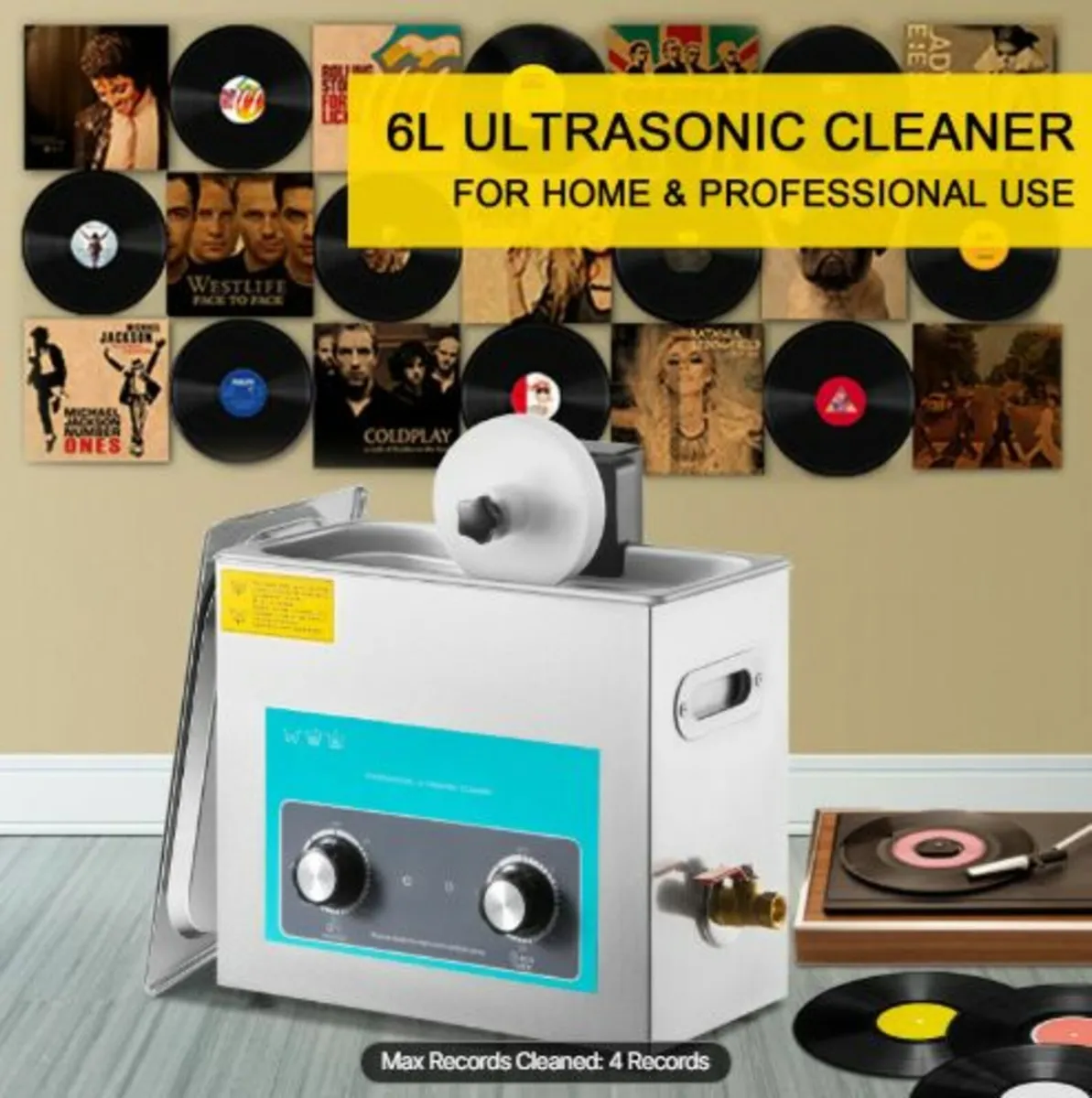 Ultrasonic Vinyl Record Cleaner 6L 40kHz Vinyl - Image 2