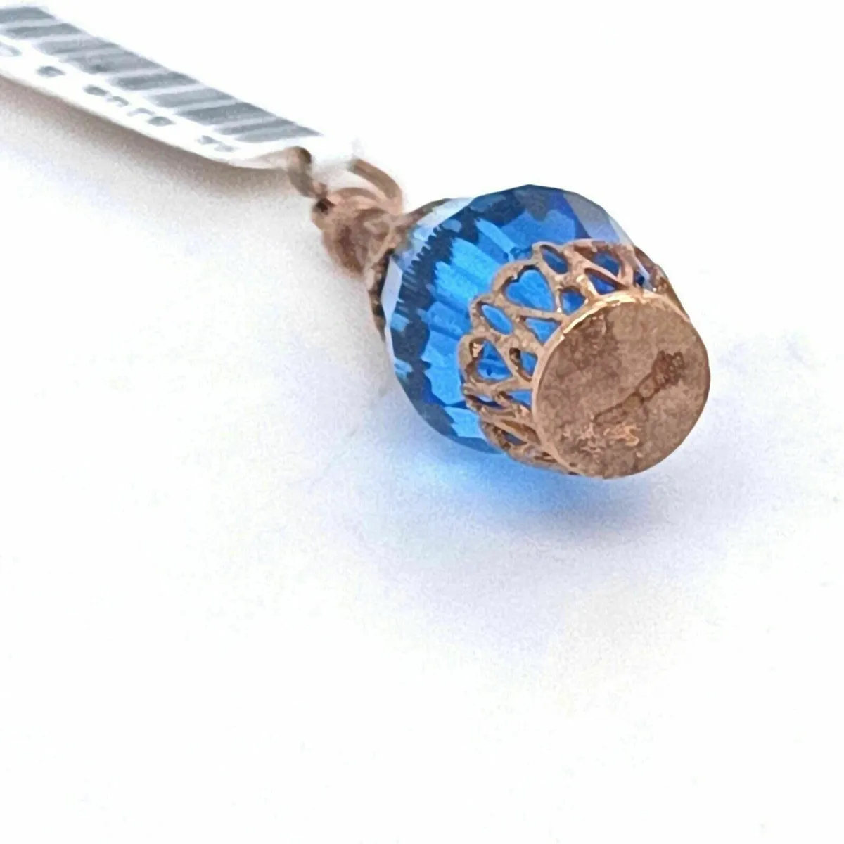 9k Gold & Blue Resin Vintage Carafe Bottle Charm - Image 3