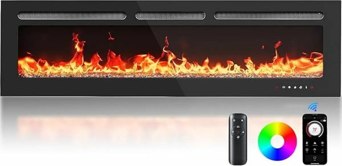 50″/127cm Electric Fireplace Heater 20 Flame Color - Image 3