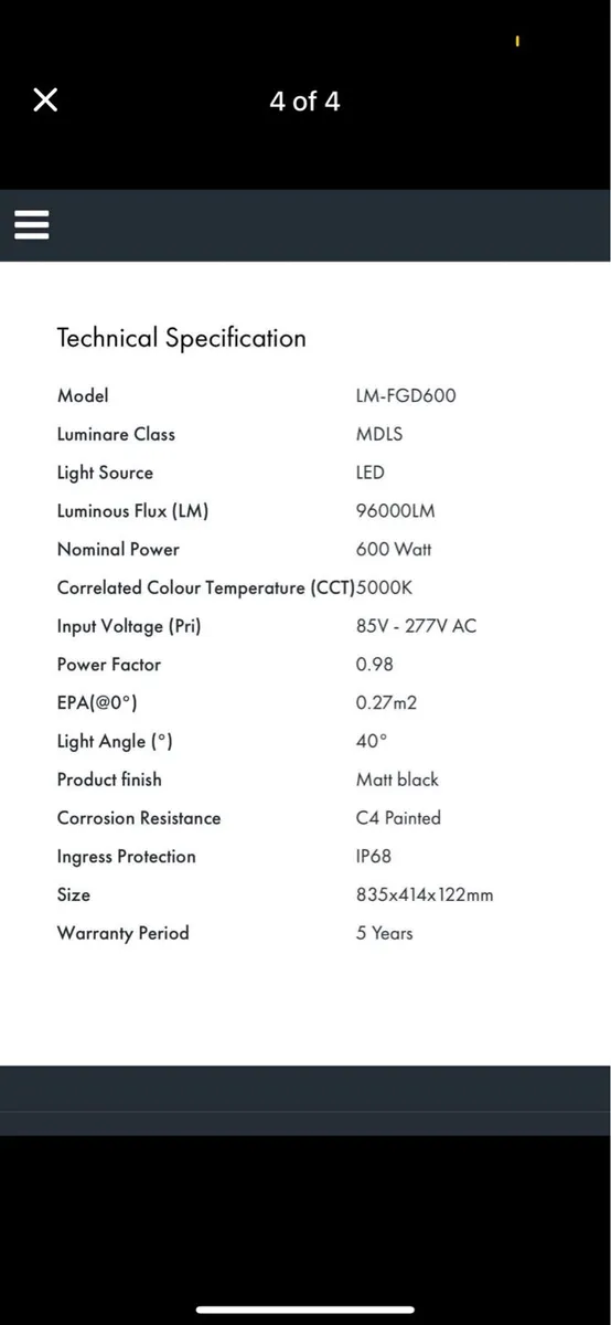 Pro pitch lights x 4 - Image 2