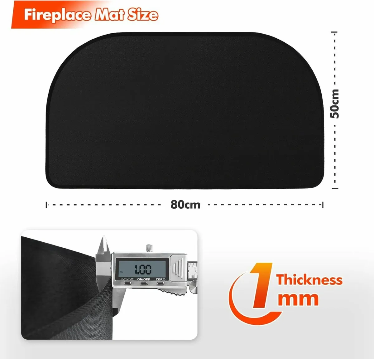 Hearth Rugs Fireplaces Fire Resistant 80x50x0.1cm - Image 2