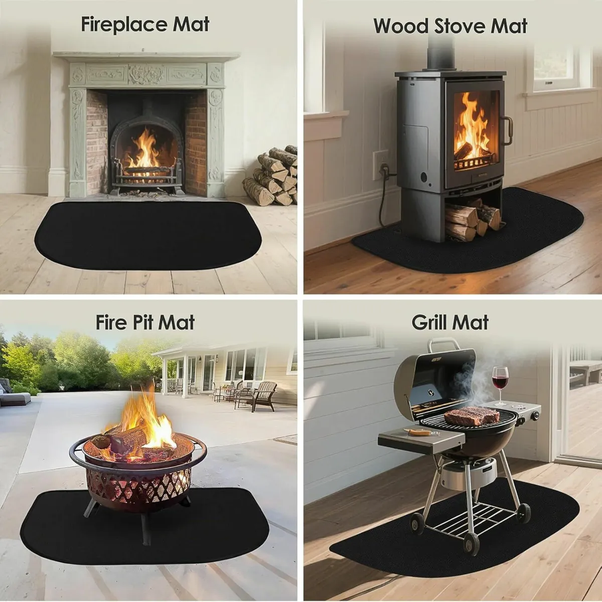 Hearth Rugs Fireplaces Fire Resistant 80x50x0.1cm - Image 4