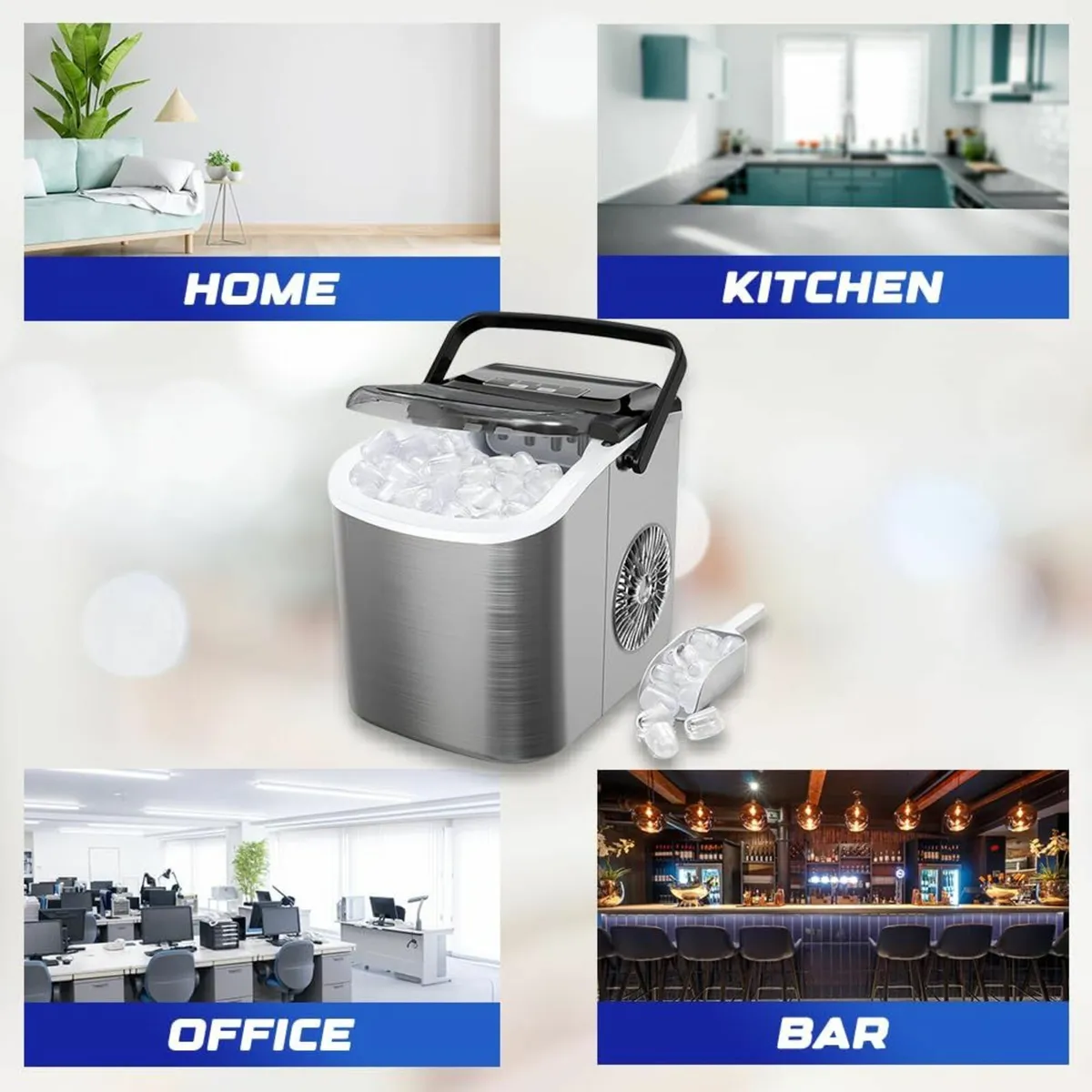 Ice Maker Machine 9 Cubes Ready in 6 Mins 12 kg - Image 3