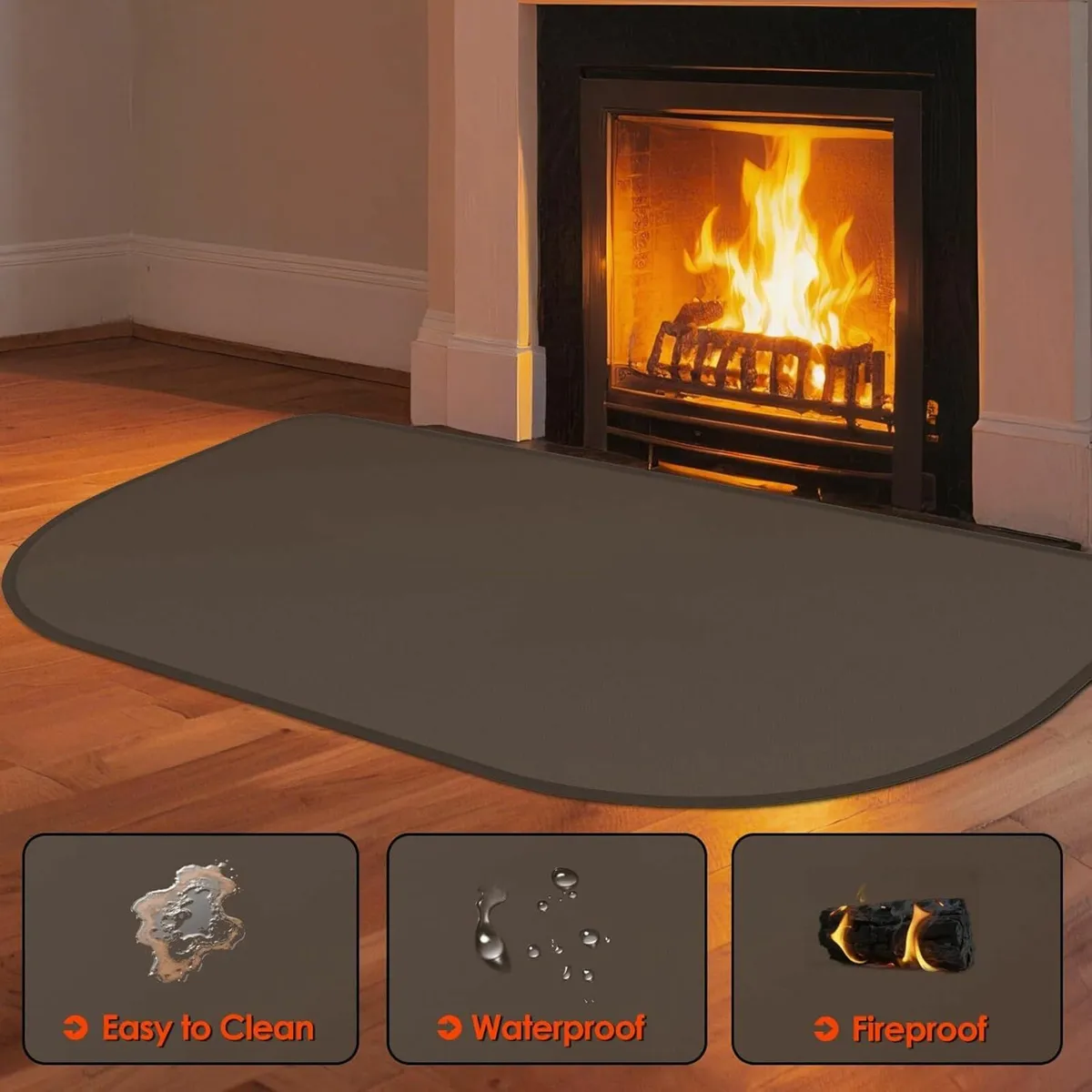 Hearth Rugs for Fireplaces Fire Resistant, 80x50 - Image 2