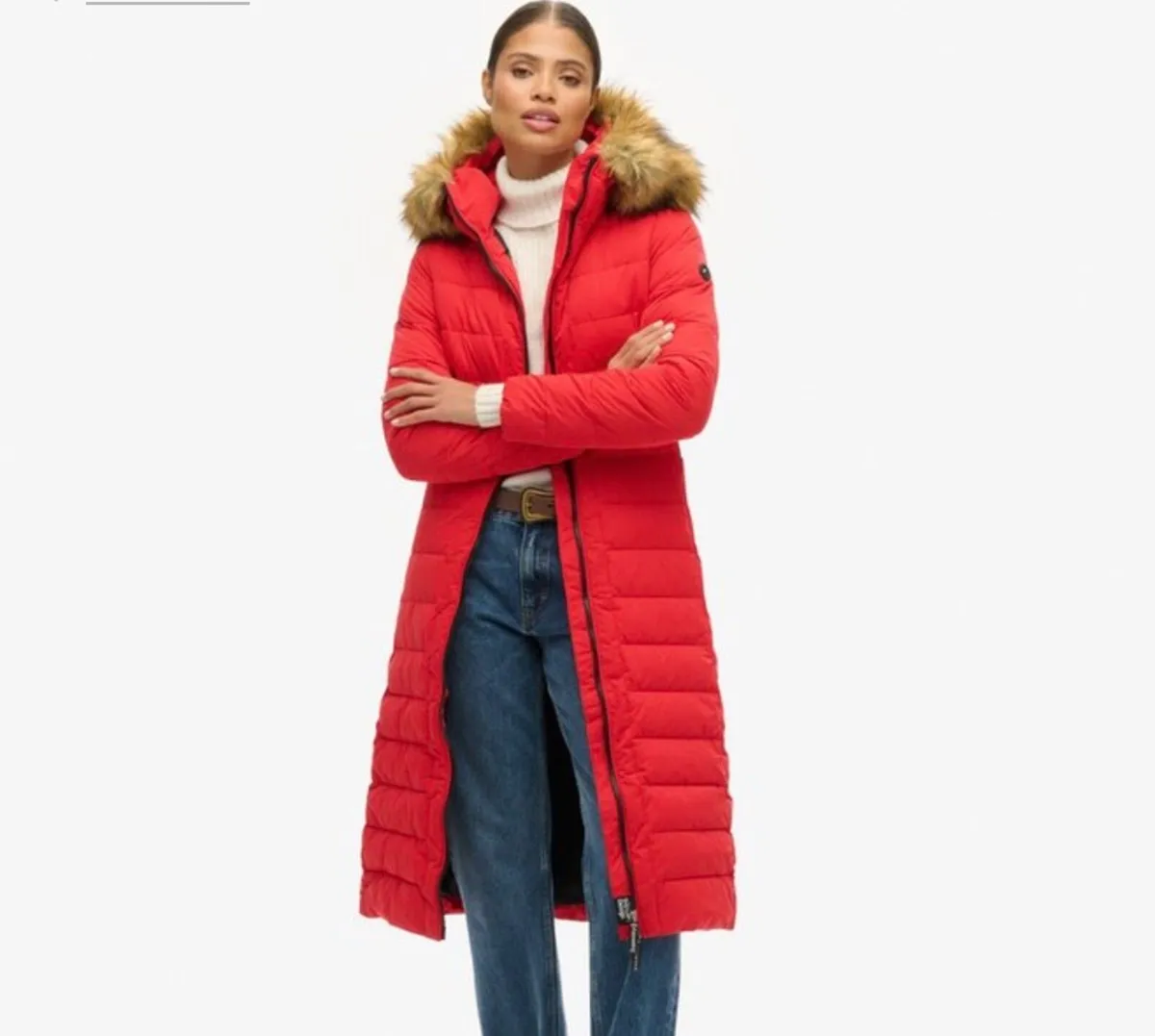 SuperDry longline puffer winter coat - Image 1