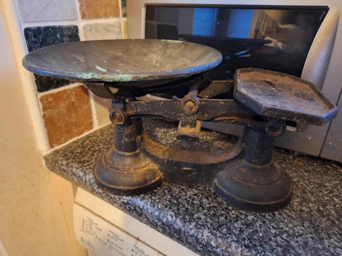 Vintage cast iron weighing scales