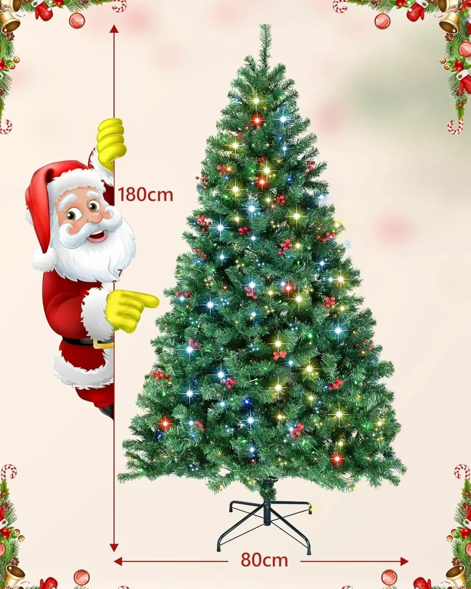 1.8M Christmas Tree Artificial Holiday 1400 Branch - Image 2