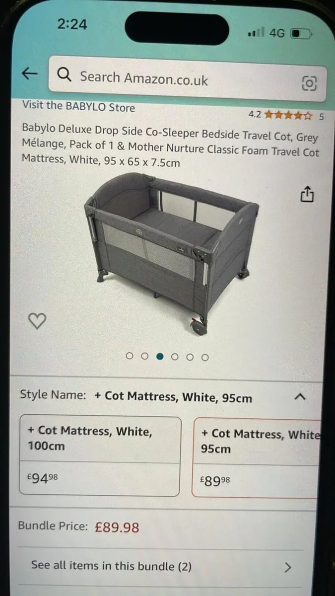 Baby bed + mattress - Image 2