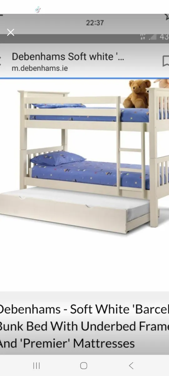Bunk Bed triple or convert to 3 singles - Image 1