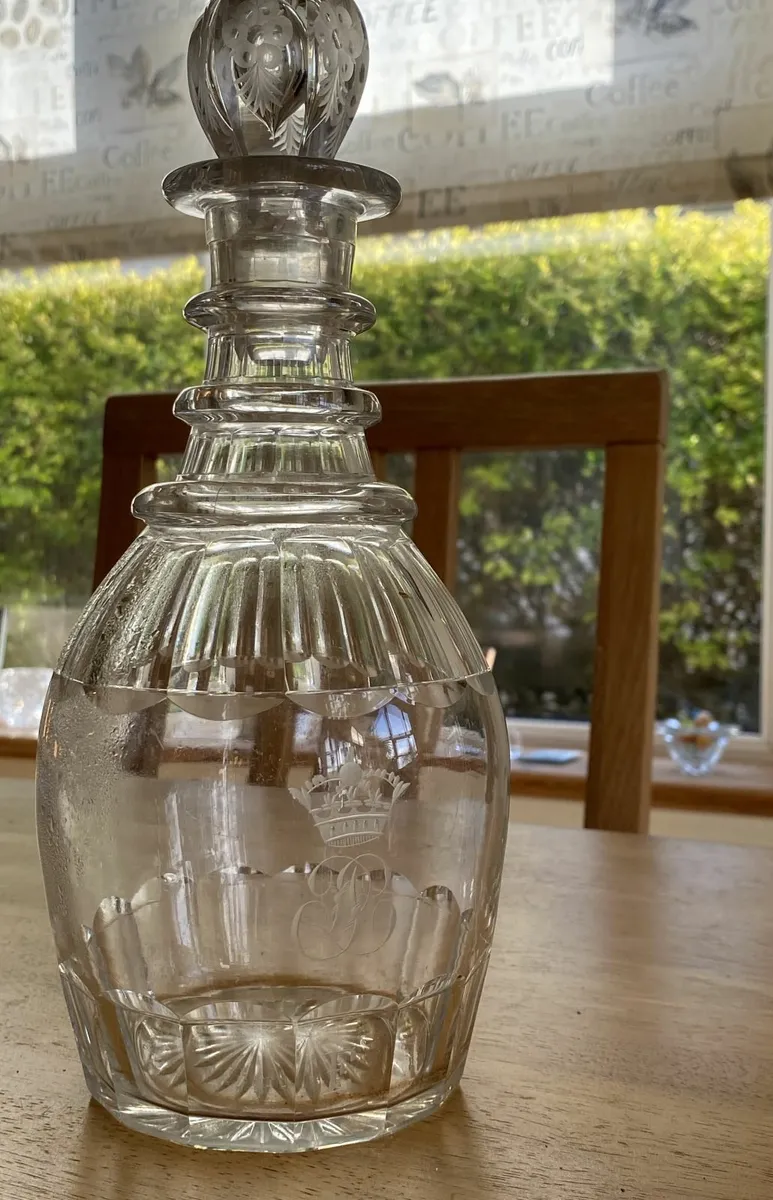 Antique Royal Scot Crystal Commemorative Decanter - Image 1