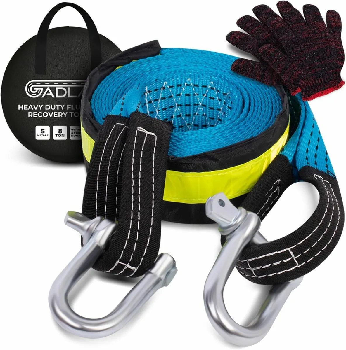 Heavy Duty Tow Rope - 5m Tow Strap With Reflective