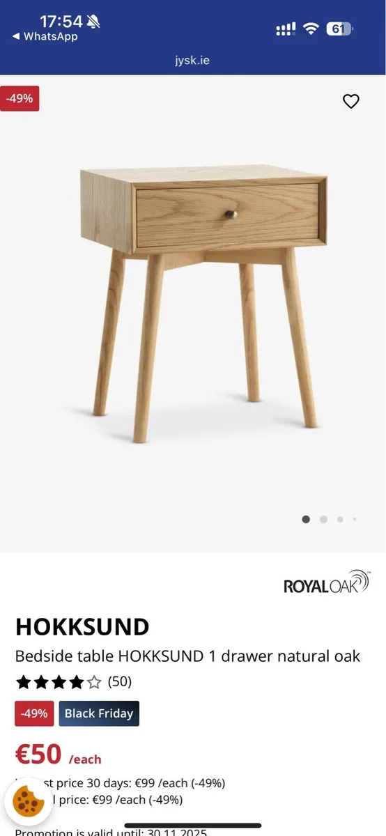 Bedside table HOKKSUND - Image 2