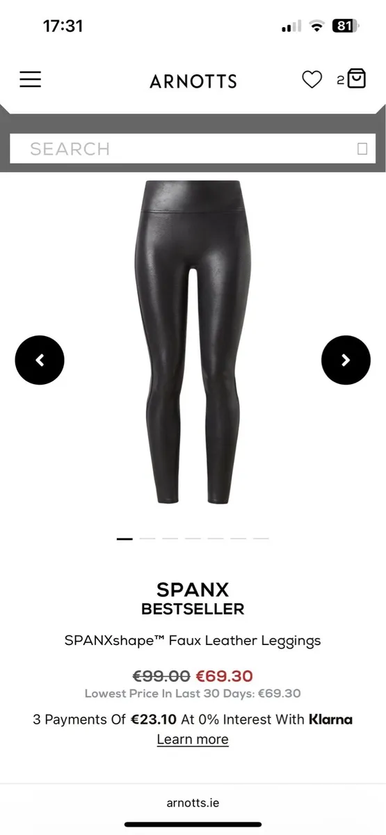 Spanx Faux Leather Leggings