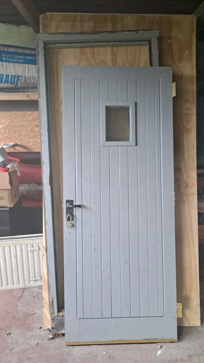 Teak sheeted door and frame - Image 1