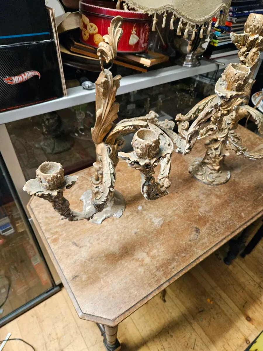 Vintage Arts & Crafts Candle Sticks - Image 2