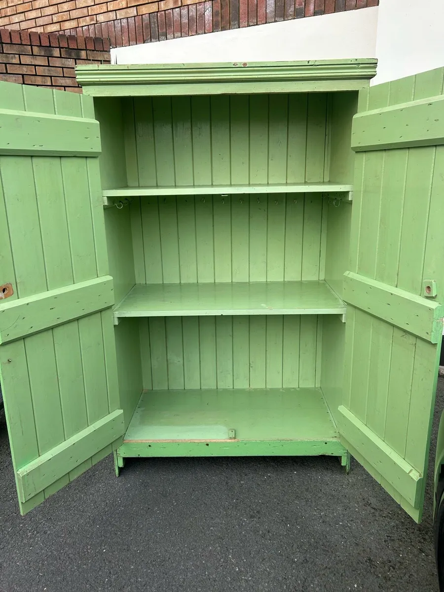 Antique painted pine farmhouse pantry cupboard - Image 2