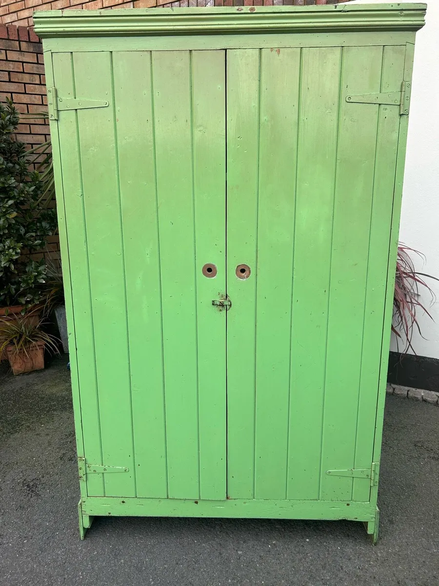 Antique painted pine farmhouse pantry cupboard - Image 3