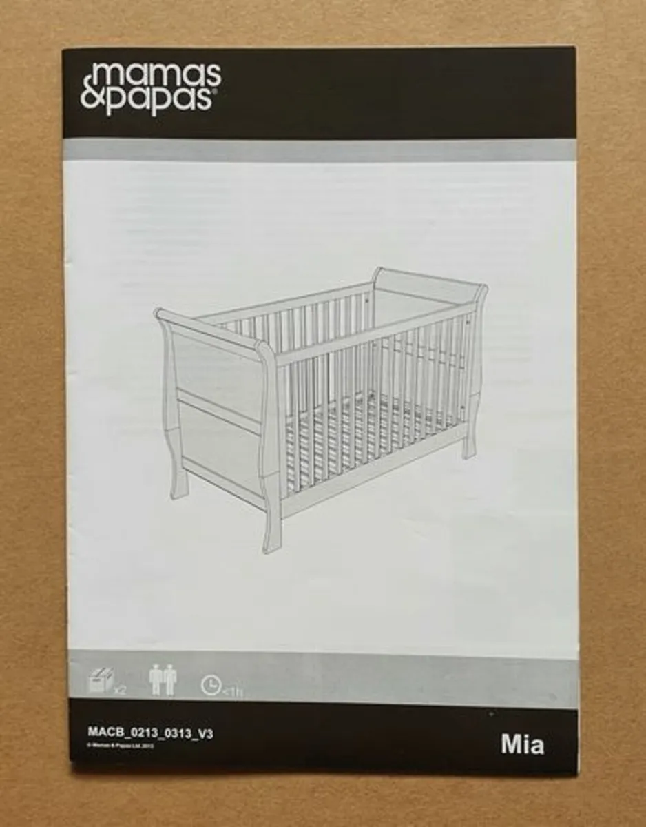 Mamas and Papas Mia Sleigh Cot / Bed - Image 1