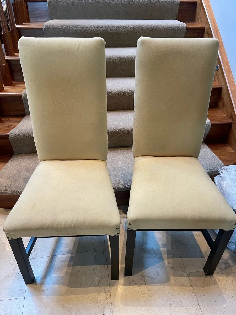 2 x Solid Padded Wooden Dining Chairs - Deliver - Image 1