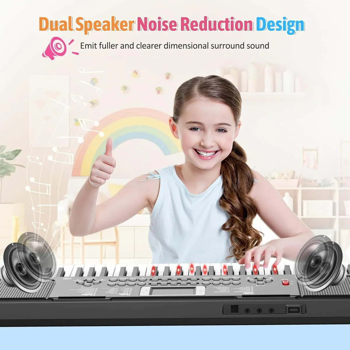 Electronic Keyboard Piano 61 Keys LED Gift Kids - Image 2