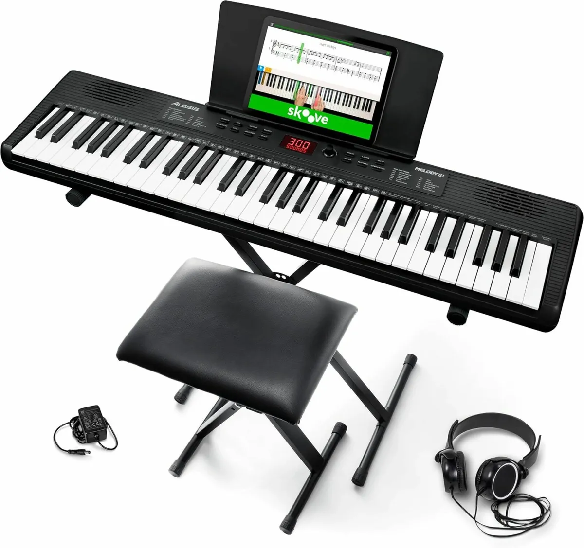 Melody 61 Keyboard Piano for Beginners Bench - Image 1