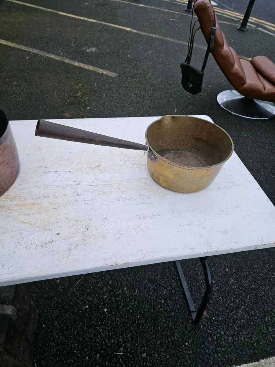 Vintage Brass Pot - Image 1