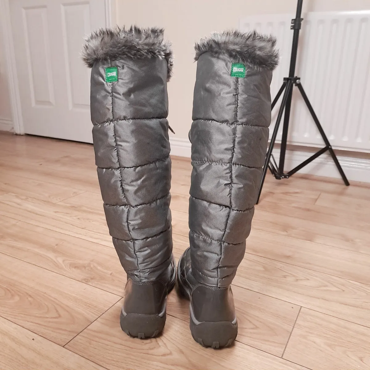 Cougar Grey Knee High Winter Boots 5UK - Image 3