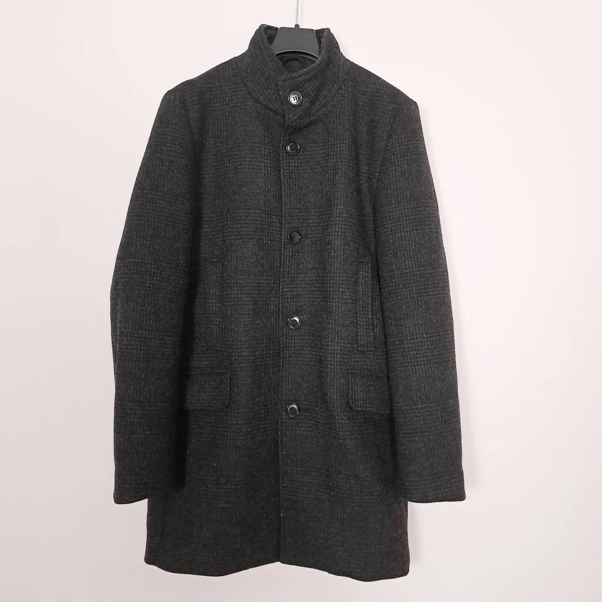 Selected Homme Charcoal Grey Wool Coat Mens Size L - Image 1