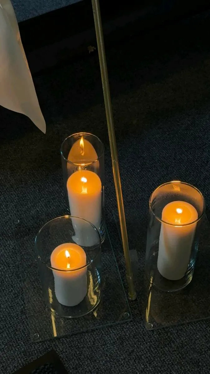 Wedding Decor - gold glass centerpieces+ hurricane - Image 3