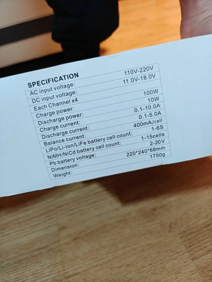 EV-PEAK CQ3 100W 10A 1-6S Battery Balance Charger - Image 4