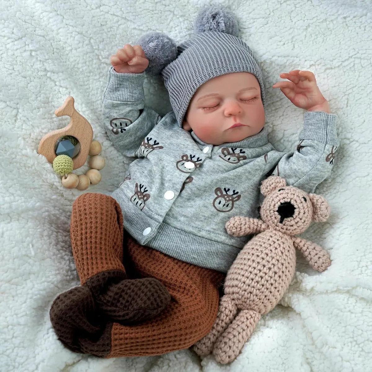 Reborn Baby Boy Doll – 17" Realistic Newborn | Ful - Image 4