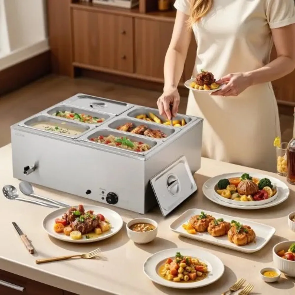 BAIN MARIE NEW Commercial Food Warmer, 1500W - Image 1