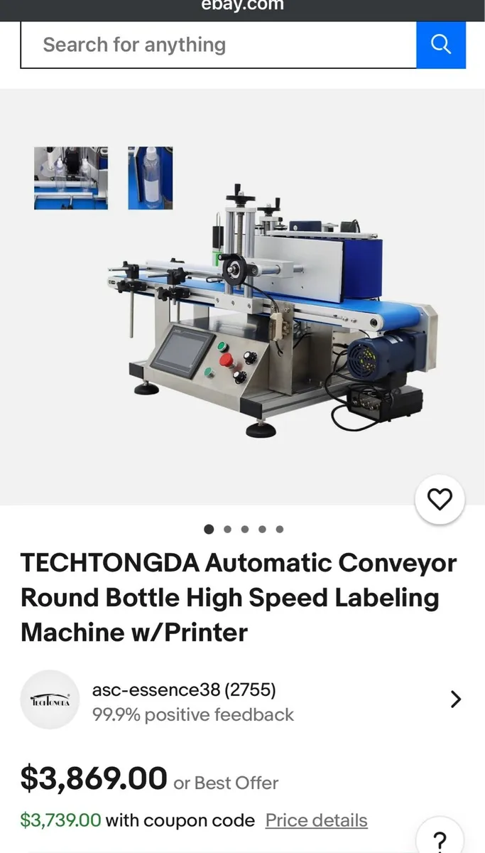 Automatic desktop round bottle labeler - Image 4