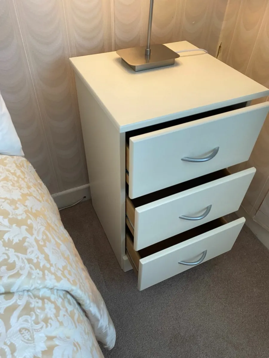 Cream Bedside Chest of Drawers - Image 2