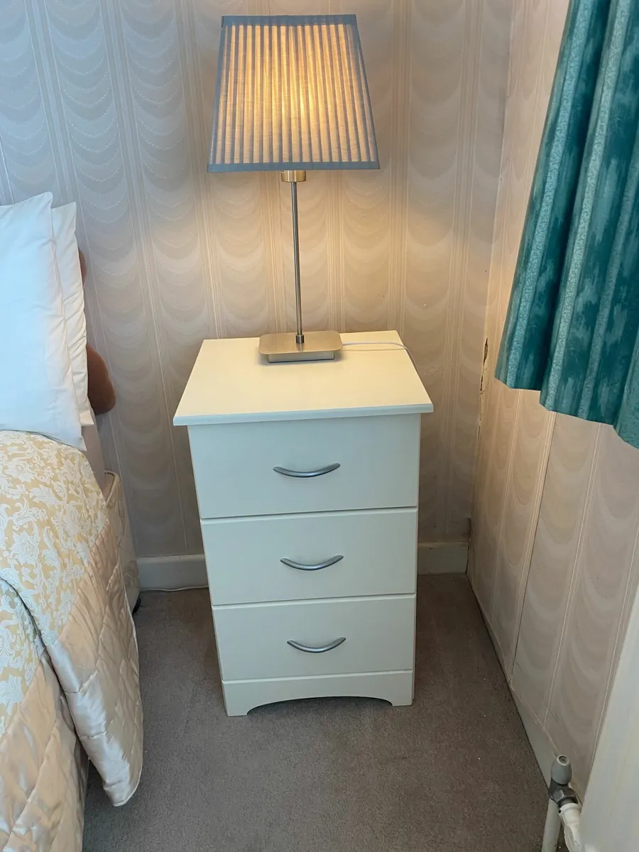 Cream Bedside Chest of Drawers - Image 1