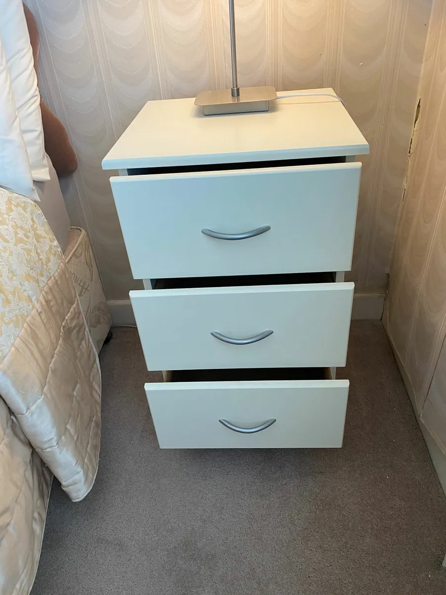 Cream Bedside Chest of Drawers - Image 3