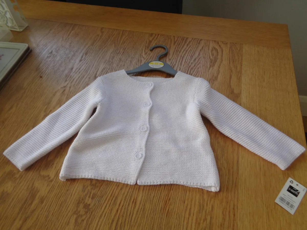 White Baby Cardigan for Sale - Image 3